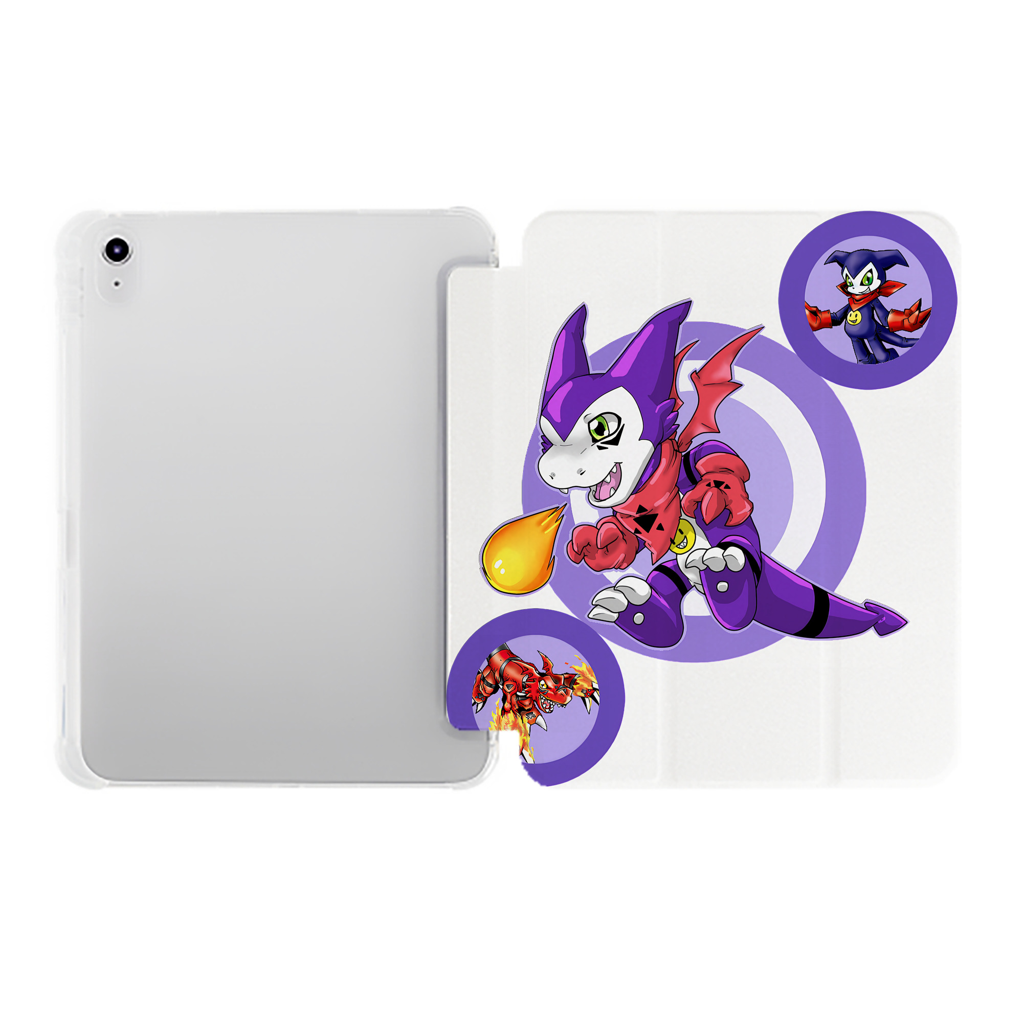 （画像用） Digimon デジタルモンスター/デジモン IPad ケース ペン収納付き 三つ折りスタンド PUレザー×シリコン 対応機種9.5/10.5/10.9インチ